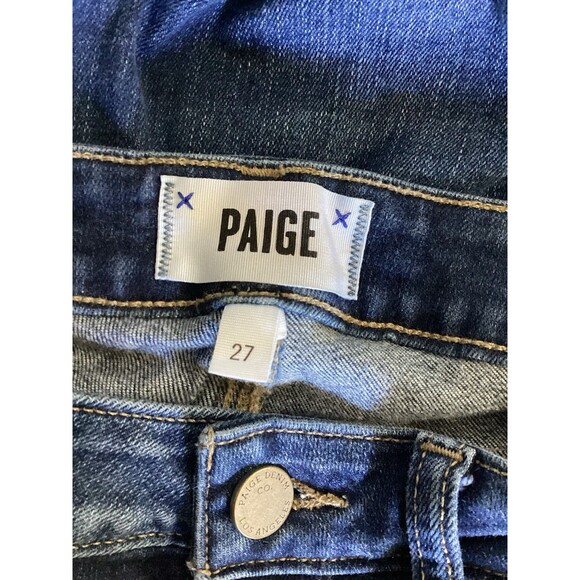 Paige Verdugo Crop Mid Rise Jeans Dark Wash 27 - Picture 6 of 7